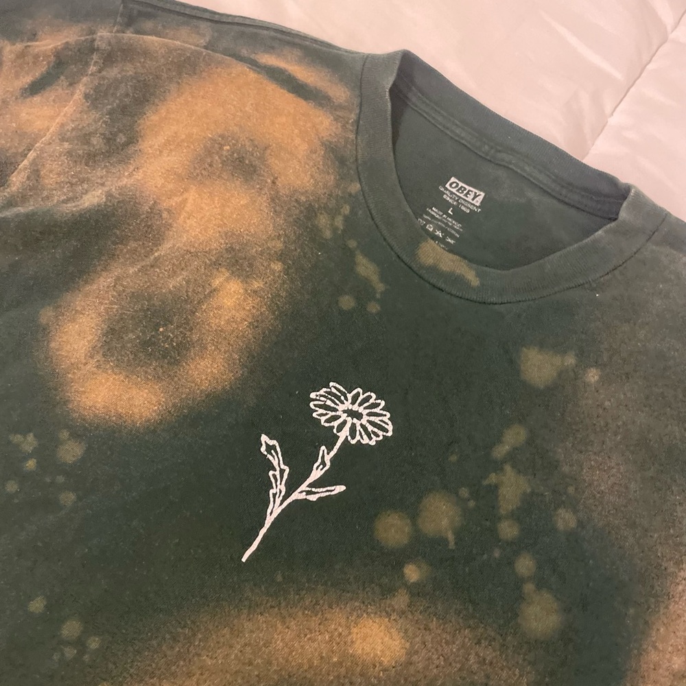 Bleached Effect OBEY‎ Graphic T-Shirt - Picture 2 of 5